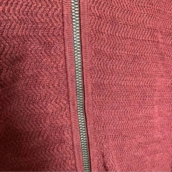 Theory burgundy 100% cotton full  zip sweater - Picture 4 of 6